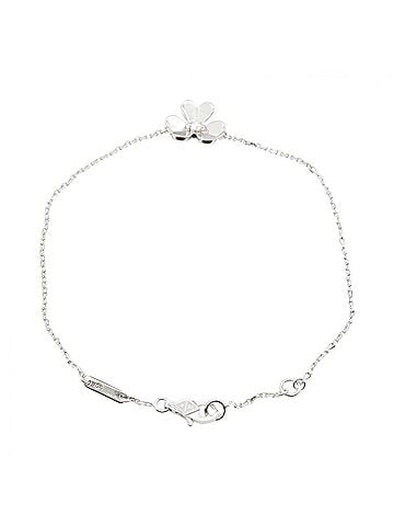 Van Cleef & Arpels Van Cleef &amp; Arpels Frivole Mini Diamond Bracelet, 18K White Gold (18KWG), Diamond, Women's, Silver/Clear Tone, VCARPOJ500 (view 2)