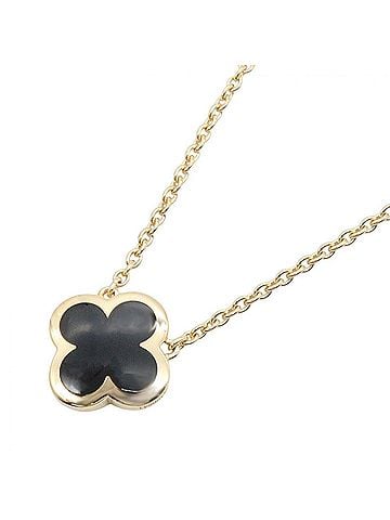 Van Cleef & Arpels Van Cleef &amp; Arpels Pure Alhambra Onyx Necklace, 18K (Yellow Gold), Onyx, Women's, Gold/Black, VCARB13900 (view 1)