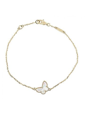 Van Cleef & Arpels Van Cleef &amp; Arpels Sweet Alhambra Papillon Mother-of-Pearl Bracelet. 18K (Yellow Gold) Bracelet for Women. Gold/White Tone. VCARF69000 (view 1)