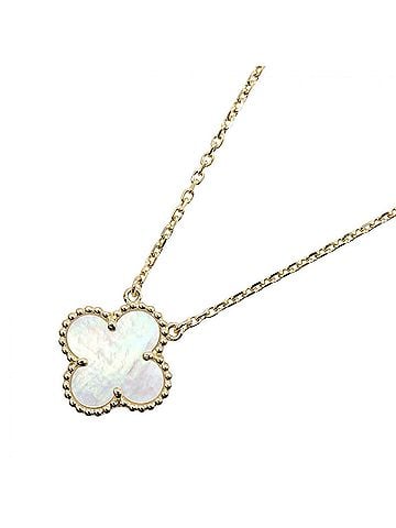 Van Cleef & Arpels Van Cleef &amp; Arpels Vintage Alhambra Mother-of-Pearl Necklace, 18K Yellow Gold, Mother-of-Pearl, Women's, Gold/White Tones, VCARA45900 (view 1)