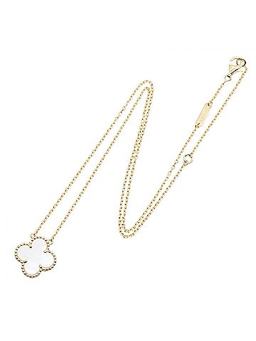 Van Cleef & Arpels Van Cleef &amp; Arpels Vintage Alhambra Mother-of-Pearl Necklace, 18K Yellow Gold, Mother-of-Pearl, Women's, Gold/White Tones, VCARA45900 (view 2)