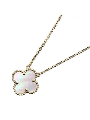 Van Cleef & Arpels Van Cleef &amp; Arpels Vintage Alhambra Mother-of-Pearl Necklace, 18K Yellow Gold, Mother-of-Pearl, Women's, Gold/White Tones, VCARA45900 (view 1)