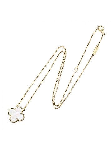 Van Cleef & Arpels Van Cleef &amp; Arpels Vintage Alhambra Mother-of-Pearl Necklace, 18K Yellow Gold, Mother-of-Pearl, Women's, Gold/White Tones, VCARA45900 (view 2)