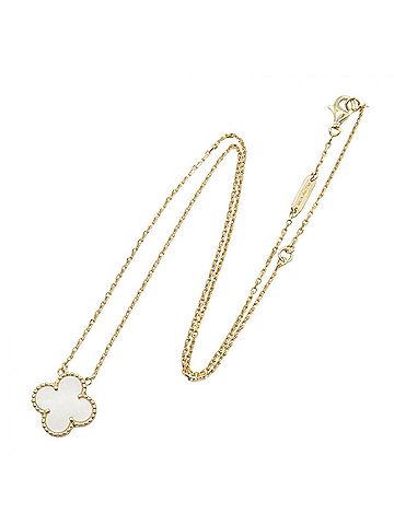 Van Cleef & Arpels Van Cleef &amp; Arpels Vintage Alhambra Necklace, 18K (Yellow Gold), Mother-of-Pearl, Women's, Gold/White Tones, VCARA45900 (view 2)