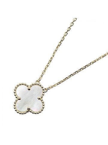 Van Cleef & Arpels Van Cleef &amp; Arpels Vintage Alhambra Mother-of-Pearl Necklace, 18K (Yellow Gold), Mother-of-Pearl, Women's, Gold/White Tones, VCARA45900 (view 1)