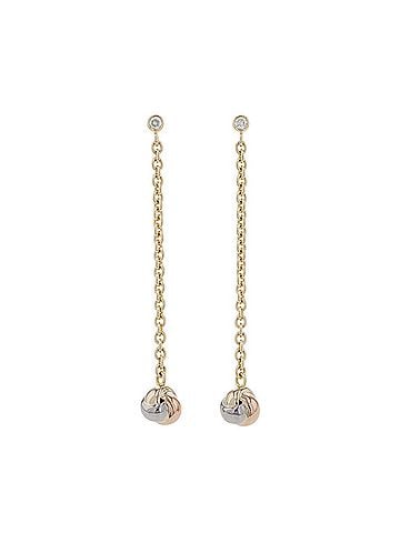 Cartier Cartier Baby Trinity Diamond Earrings (2P) 18K Yellow Gold, Pink White Gold (B8020800) (view 1)