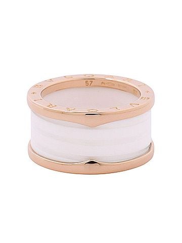 Bvlgari BVLGARI B-ZERO1 4-band ring, 18KPG pink gold, white ceramic, ring. (view 1)