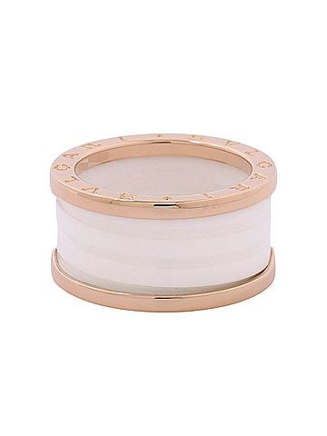 Bvlgari BVLGARI B-ZERO1 4-band ring, 18KPG pink gold, white ceramic, ring. (view 2)