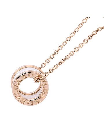 Bvlgari BVLGARI B-zero1 Necklace, 18KPG Pink Gold, White Ceramic, 346082 (view 2)