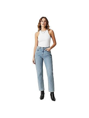 Generation Love Crystal Embellished Polka Dot High Rise Straight Leg Jeans Jeans (view 1)
