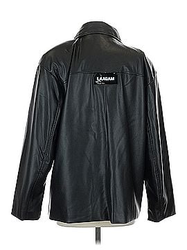 LAAGAM LAAGAM Black Faux leather jacket Waist Length Laagam Faux Leather Jacket (view 2)