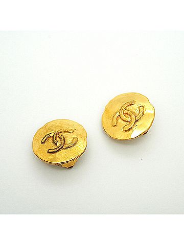 Chanel Chanel earrings, Coco Mark, GP plated, gold, women's. (view 2)