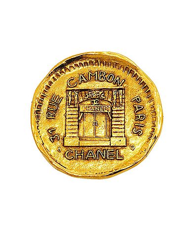 Chanel Chanel Brooch, Cambon Circle, GP Plated Gold, Women's (view 1)