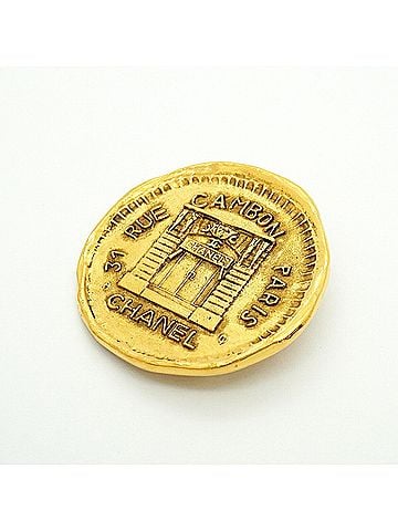 Chanel Chanel Brooch, Cambon Circle, GP Plated Gold, Women's (view 2)