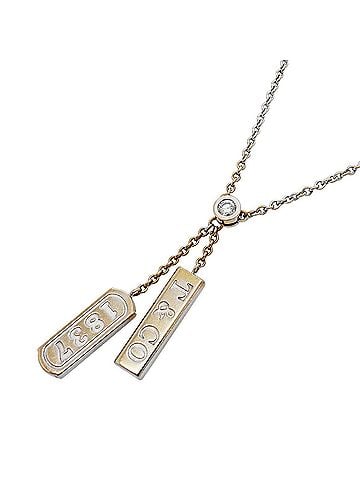 Tiffany & Co. Tiffany &amp; Co. Necklace 1837 Double Bar 1PD 18KWG White Gold Diamond Women's (view 1)