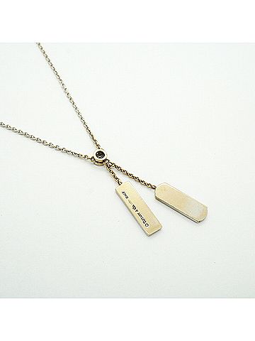 Tiffany & Co. Tiffany &amp; Co. Necklace 1837 Double Bar 1PD 18KWG White Gold Diamond Women's (view 2)
