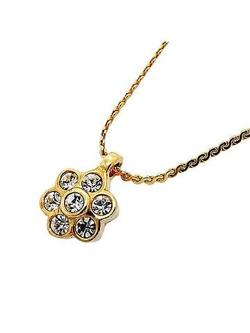 Christian Dior Christian Dior Necklace, GP Plated, Rhinestone, Gold, Women's (view 1)
