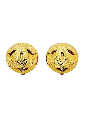 Chanel Chanel Earrings, Coco Mark Circle, GP Plated Gold, Women's (view 1)