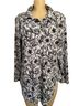 Lularoe Floral Black White Long Sleeve Button-Down Shirt Size L - photo 1