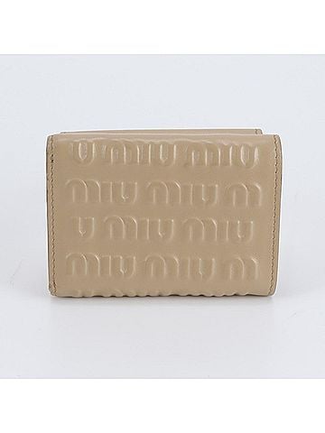 Miu Miu Miu Miu Miu Leather Tri-fold Wallet, Compact Wallet for Women, 5MH021, with Guarantee Card (view 2)