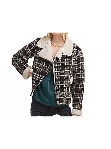 Dear John Alvie Short Plaid Jacket in Black/White (view 2)