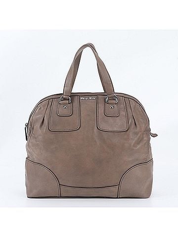Miu Miu Miu Miu Miu Leather Big Tote Bag Boston Travel Silver Hardware Women's (view 1)