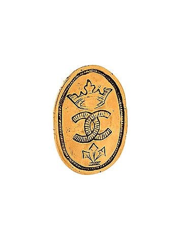Chanel Vintage CC Crown Oval Plate Clip-On Earrings Metal (view 2)