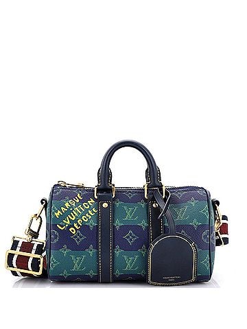 Louis Vuitton Keepall Bandouliere Bag Limited Edition Marque Deposee Stripes Monogram Heritage Canvas 25 (view 1)