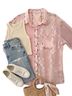 Pol Floral Pink Long Sleeve Button-Down Shirt Size L - photo 5