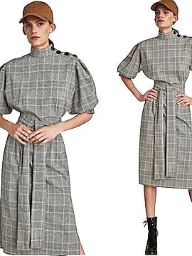 Zara Checked Dress With Button Detail Casual Dress (view 2)