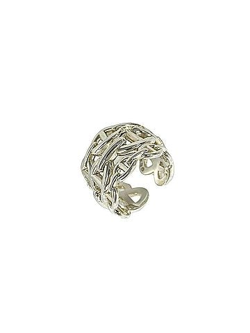 Hermès HERMES Hermes Enchainée Ring GM Sterling Silver 925 Size #59 Men's Accessory 97554 (view 1)