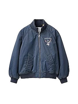 Zara Disney Stitch &amp; Angel Distressed Bomber Jacket Jacket (view 1)