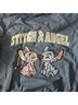 Zara Disney Stitch &amp; Angel Distressed Bomber Jacket Jacket - photo 8