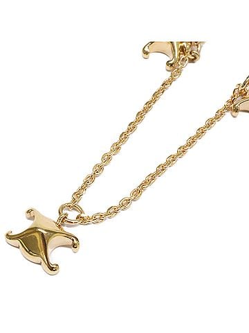 Céline CELINE FCA2254 Triomphe Mini Chain Necklace, Gold Color, Women's (view 1)