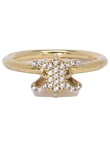 Céline CELINE Triomphe Solitaire Sparkle Ring, Gold Color, Women's (view 1)