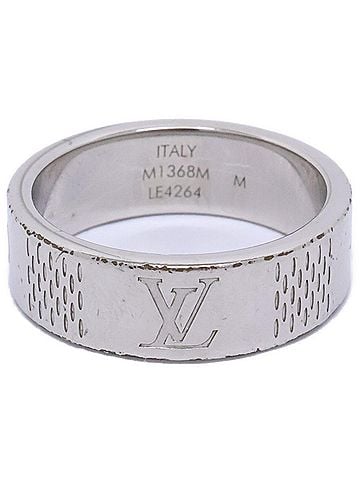 Louis Vuitton LOUIS VUITTON M1368M Damier Staple Thin Ring, Silver, Men's (view 1)