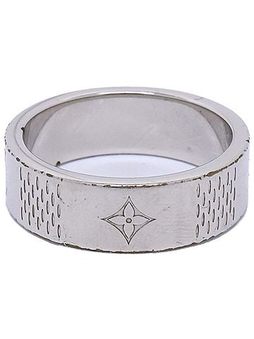 Louis Vuitton LOUIS VUITTON M1368M Damier Staple Thin Ring, Silver, Men's (view 2)