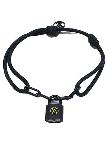 Louis Vuitton LOUIS VUITTON Q05270 Lockit Virgil Abloh Cord Bracelet Black Men's (view 2)