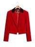 Ralph Lauren 71% Wool 19% Polyamide 9% Polyester 4% Elastic 100% Acetate 100% Cotton Red Black Blazer Size 14 - photo 1