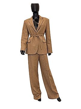 Mango Belted Wool-Blend Blazer Jacket (view 2)