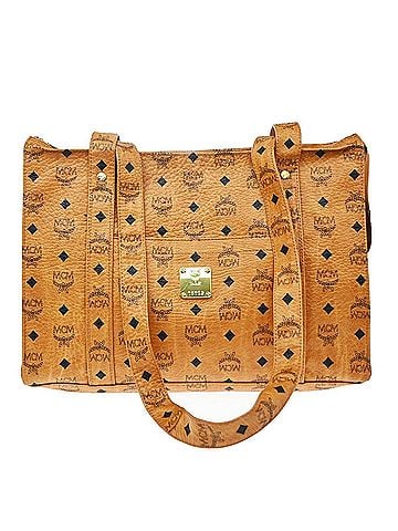 MCM Visetos Leather Brown Leather Shoulder Bag Bag (view 1)