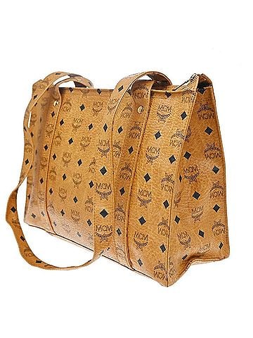 MCM Visetos Leather Brown Leather Shoulder Bag Bag (view 2)