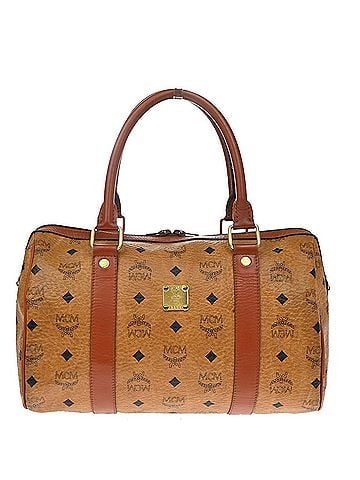 MCM Visetos Leather Brown Leather Handbag (view 1)