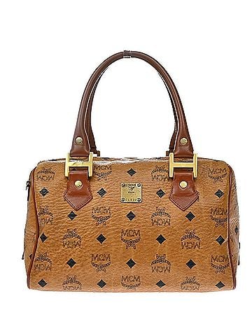 MCM Visetos Logogramme Leather Brown Leather Handbag (view 1)