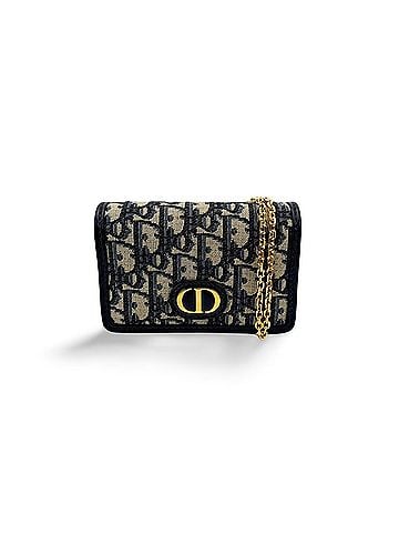 Dior 30 Montaigne Nano Convertible Belt Oblique Canvas Navy Canvas Clutche &amp; Pouche Bag (view 1)