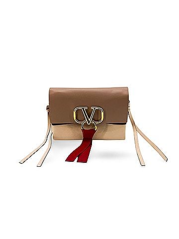Valentino Garavani Vring Leather Brown Leather Crossbody Bag Bag (view 1)