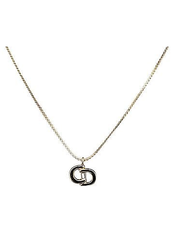 Dior Vintage Cd Pendant Metal Gold Metal Necklace Jewelry (view 1)