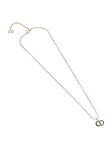 Dior Vintage Cd Pendant Metal Gold Metal Necklace Jewelry (view 2)