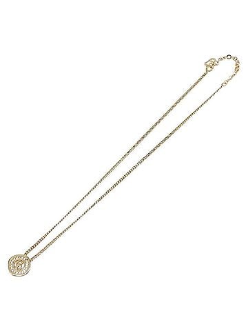 Dior Cd Cube Charms Pendant Metal With Crystals Gold Metal Necklace Jewelry (view 1)