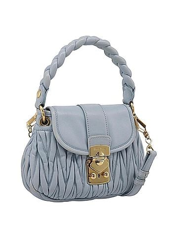 Miu Miu Coffer Hobo Matelasse Leather Blue Leather Handbag (view 1)